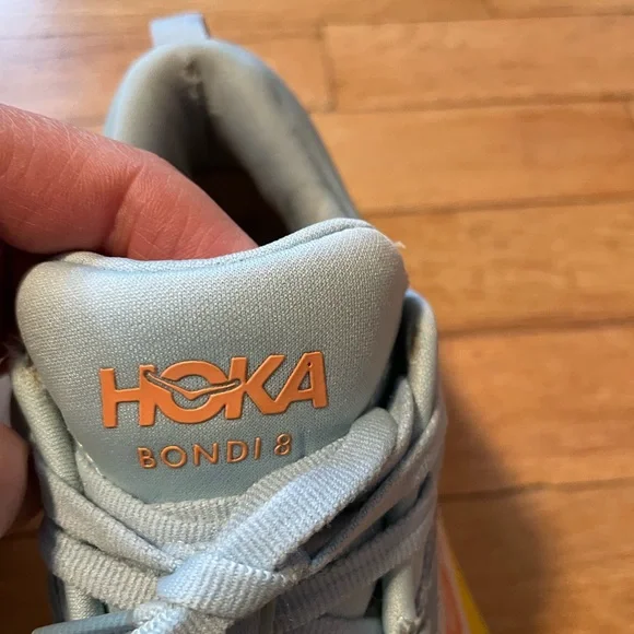 Hoka Women's Gray and Yellow Bondi 8 Running Shoes Size 9.5 - Picture 11 of 16